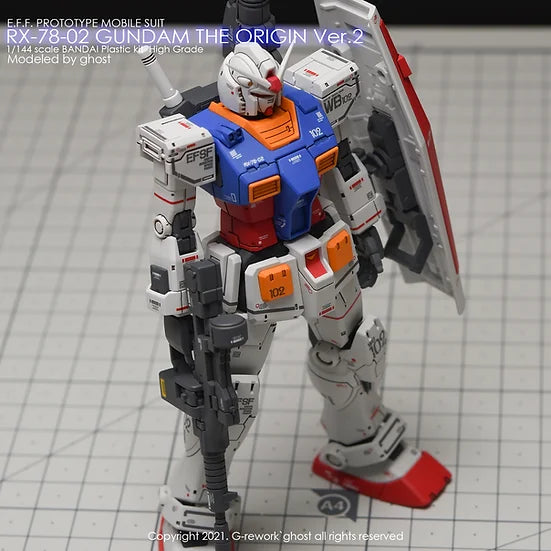 G-Rework Decal - HG Gundam The Origin RX-78-02 Gundam (Ver. 2)