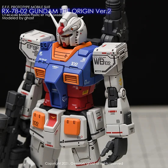 G-Rework Decal - HG Gundam The Origin RX-78-02 Gundam (Ver. 2)