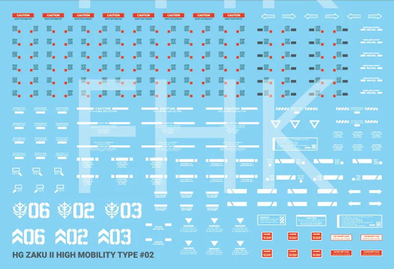 G-Rework Decal - HG Gundam The Origin MS-06R-1A Zaku II High Mobility (Black Tri Star Full Set)