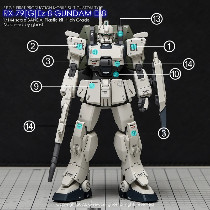 G-Rework Decal - HGUC RX-79[G]Ez-8 Gundam Ez8 Use