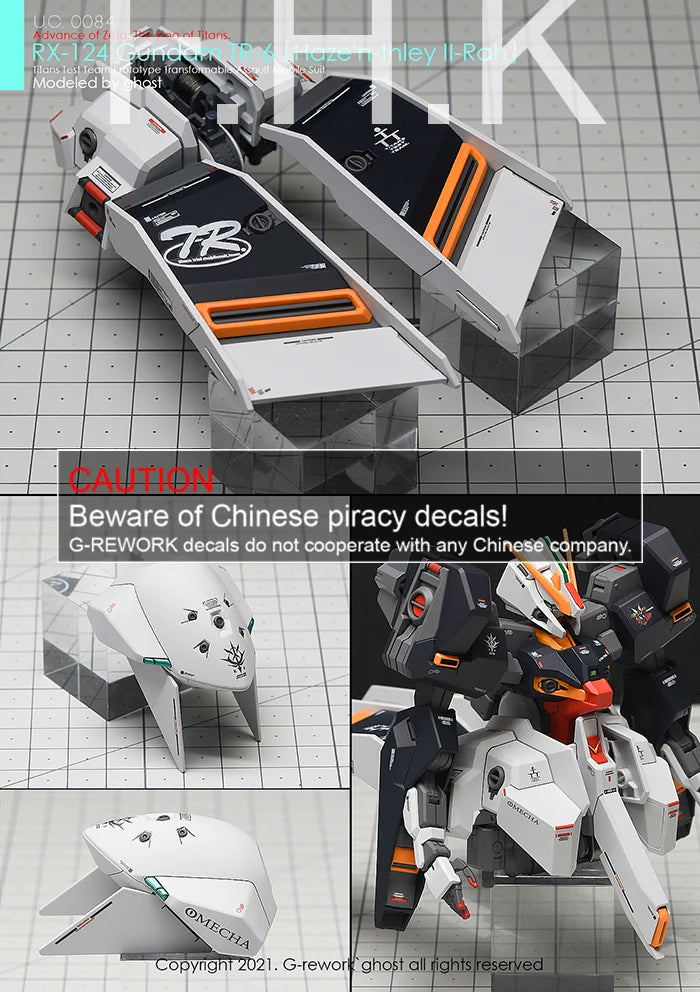 G-Rework Decal - HGUC RX-124 Gundam TR-6 Haze'n-Thley II Rah Use