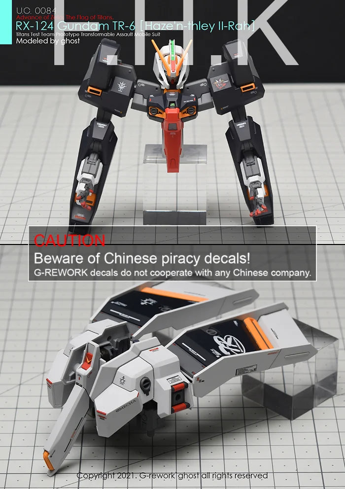 G-Rework Decal - HGUC RX-124 Gundam TR-6 Haze'n-Thley II Rah Use