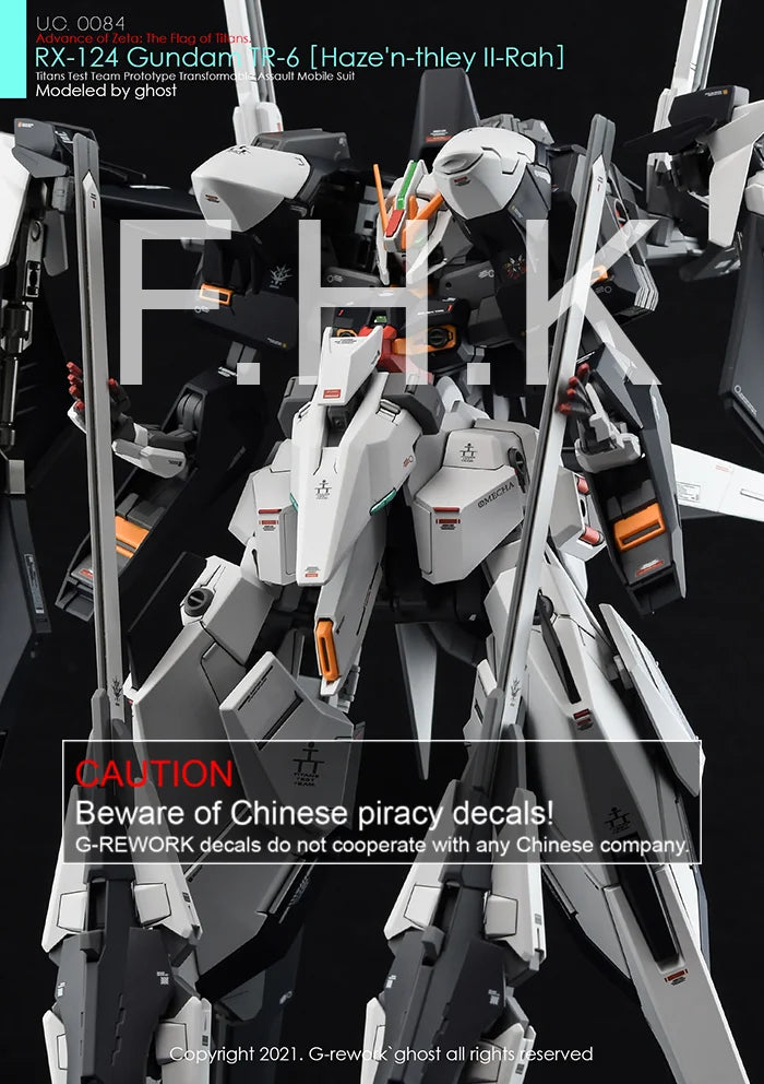 G-Rework Decal - HGUC RX-124 Gundam TR-6 Haze'n-Thley II Rah Use