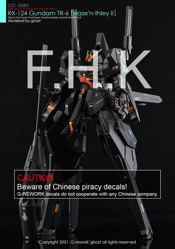 G-Rework Decal - HGUC RX-124 Gundam TR-6 Haze'n-Thley II Use