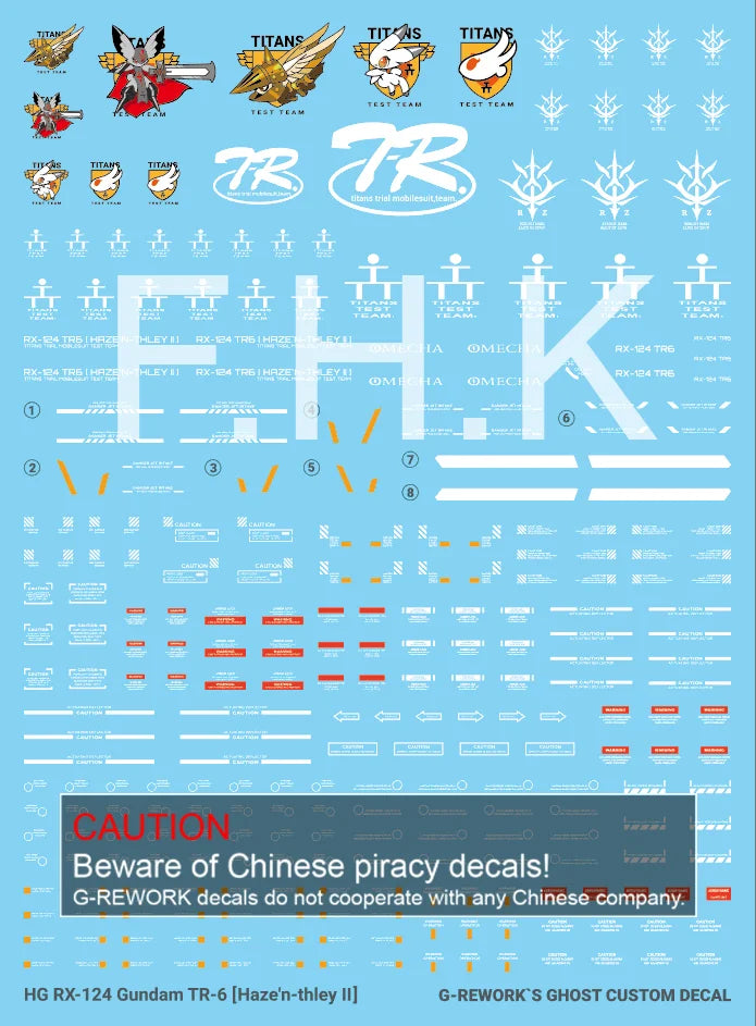 G-Rework Decal - HGUC RX-124 Gundam TR-6 Haze'n-Thley II Use