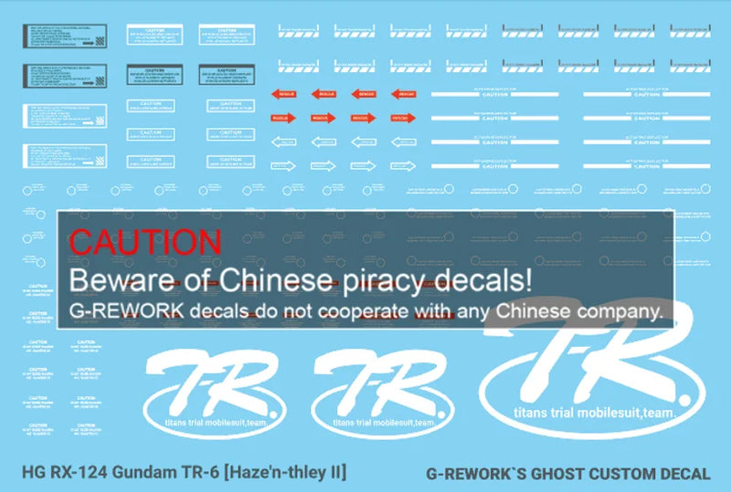 G-Rework Decal - HGUC RX-124 Gundam TR-6 Haze'n-Thley II Use