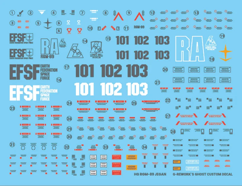 G-Rework Decal - HGUC RGM-89 Jegan Use