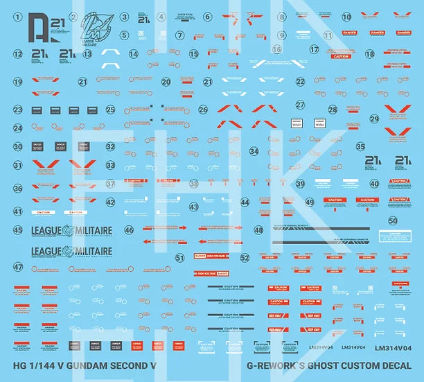 G-Rework Decal - HGUC V Gundam Second V Use