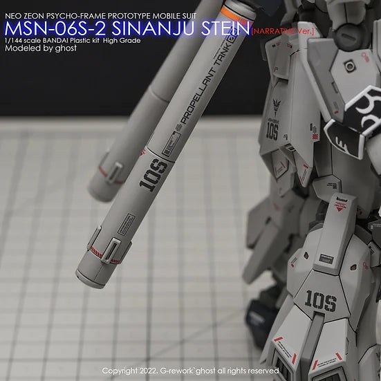 G-Rework Decal - HGUC MSN-06S-2 Sinanju Stein Narrative Version Use