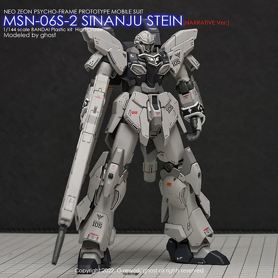 G-Rework Decal - HGUC MSN-06S-2 Sinanju Stein Narrative Version Use