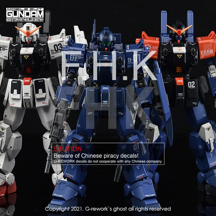 G-Rework Decal - HGUC RX-79BD-1 Blue Destiny Unit 1 Use