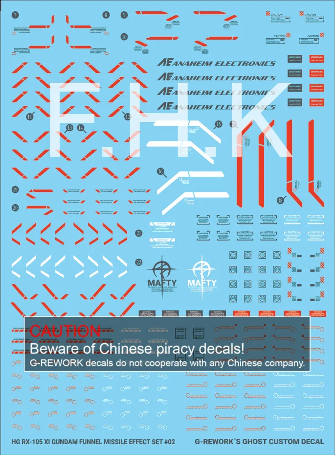 G-Rework Decal - HGUC RX-105 Xi Gundam Use