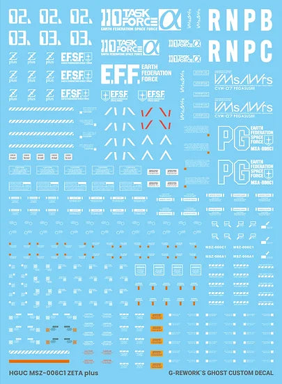 G-Rework Decal - HGUC MSZ-006C1 Zeta Plus C1/A1 Use