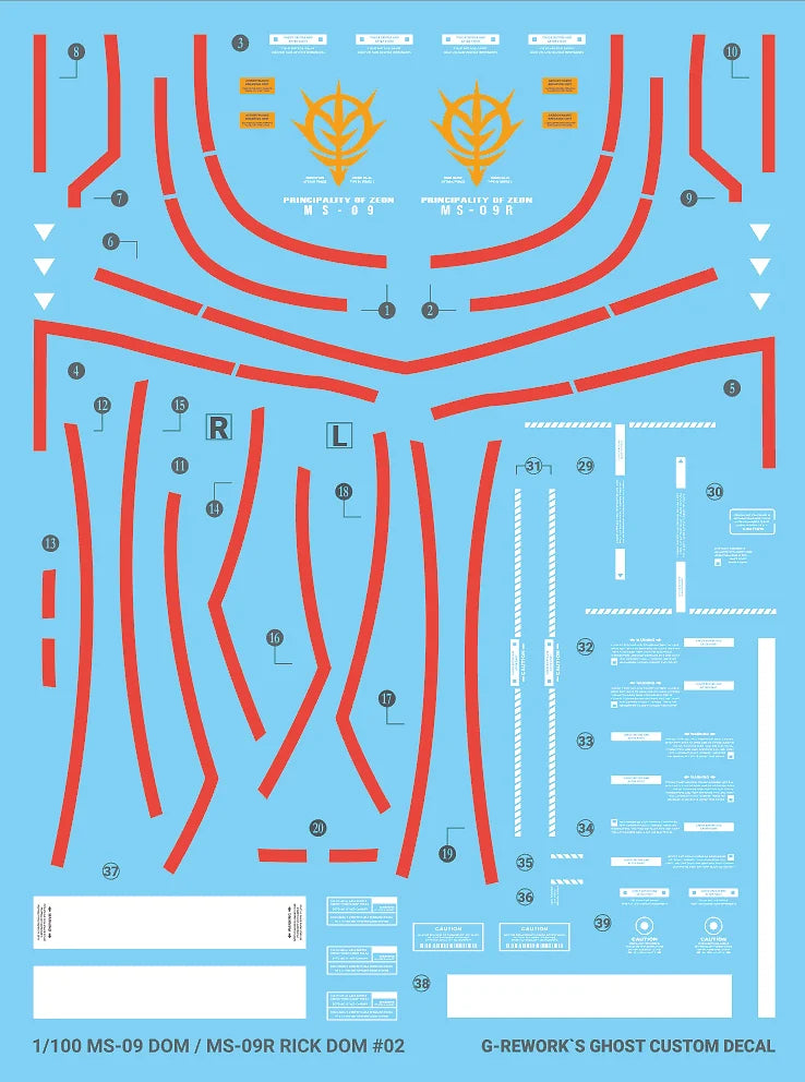 G-Rework Decal - MG MS-09 / 09R Dom / Rick Dom Ver.1.5 Use