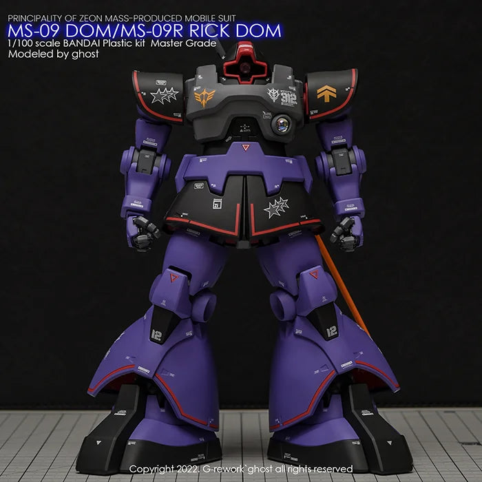 G-Rework Decal - MG MS-09 / 09R Dom / Rick Dom Ver.1.5 Use