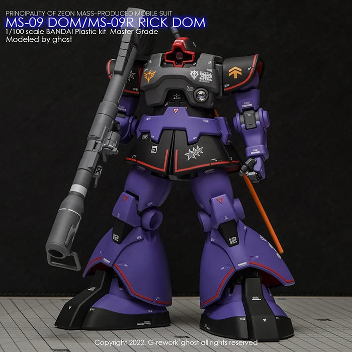 G-Rework Decal - MG MS-09 / 09R Dom / Rick Dom Ver.1.5 Use