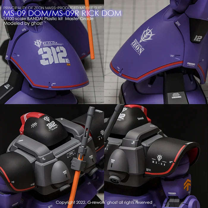 G-Rework Decal - MG MS-09 / 09R Dom / Rick Dom Ver.1.5 Use