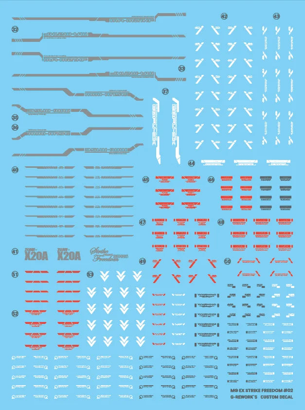 G-Rework Decal - MGEX ZGMF-X20A Strike Freedom Gundam Use
