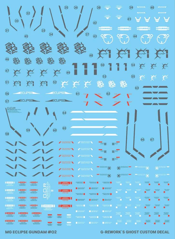 G-Rework Decal - MG MVF-X08 Eclipse Gundam Use