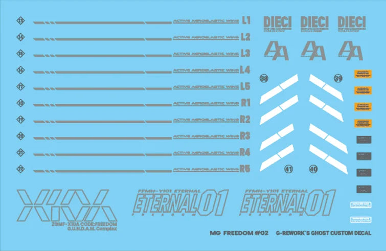 G-Rework Decal - MG ZGMF-X10A Freedom Gundam Ver.2.0 Use