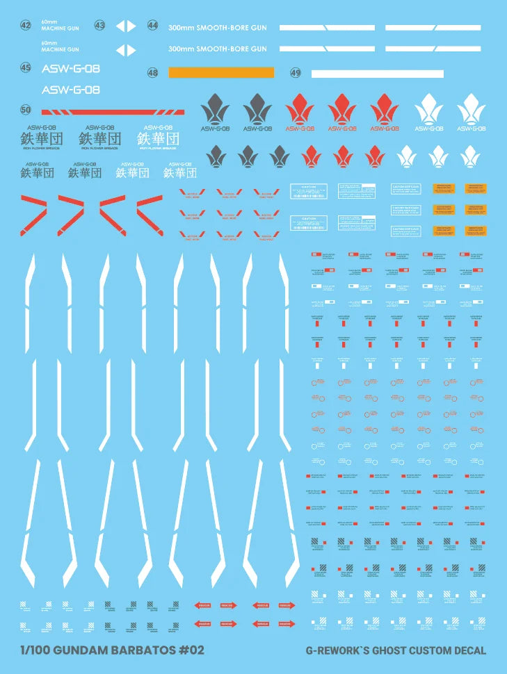 G-Rework Decal - MG ASW-G-08 Gundam Barbatos Use (Decal v2.0)