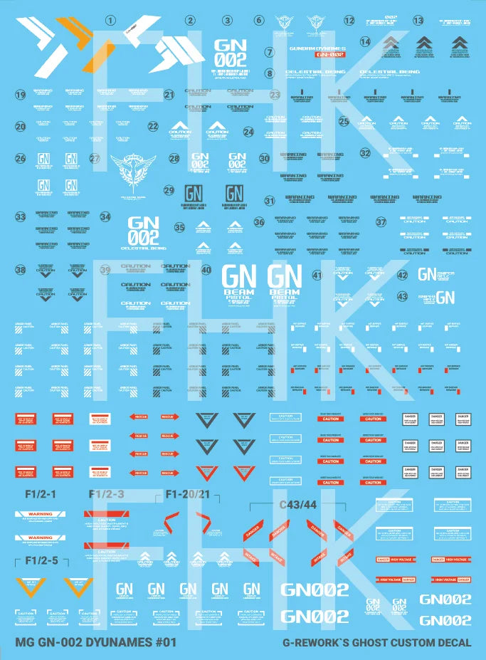 G-Rework Decal - MG GN-002 Gundam Dynames Use
