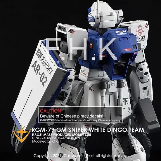 G-Rework Decal - MG RGM-79SP GM Sniper II (White Dingo)