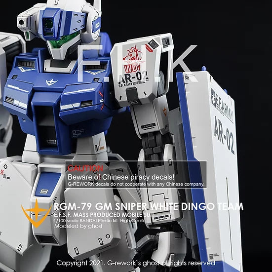 G-Rework Decal - MG RGM-79SP GM Sniper II (White Dingo)