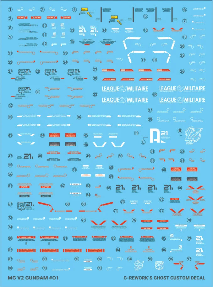 G-Rework Decal - MG LM314V21 V2 Gundam Ver.Ka Use