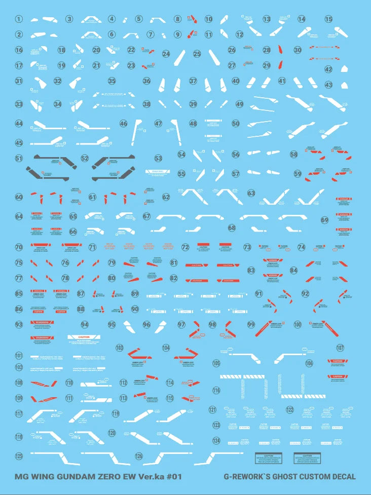 G-Rework Decal - MG XXXG-00W0 Wing Gundam Zero EW Ver.Ka Use (Decal v2.0)