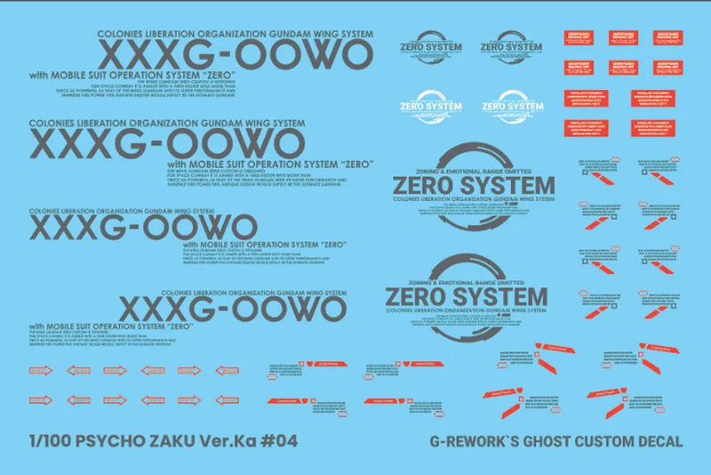 G-Rework Decal - MG XXXG-00W0 Wing Gundam Zero EW Ver.Ka Use (Decal v2.0)