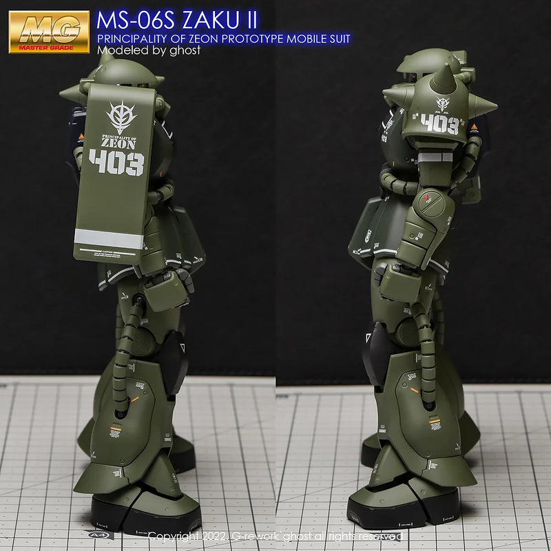 G-Rework Decal - MG MS-06F/J Zaku II Ver.2.0 Use