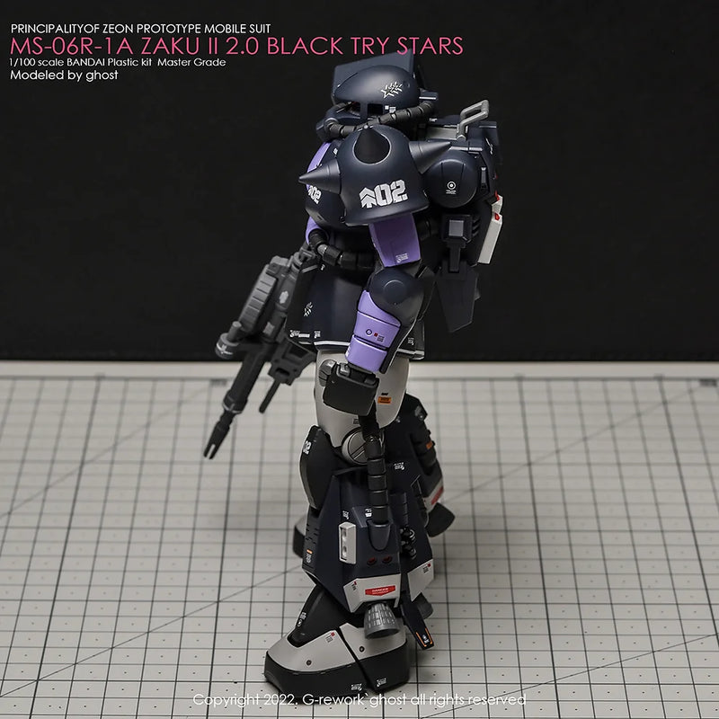 G-Rework Decal - MG MS-06R-1A Zaku II Black Tri-Stars Ver.2.0 Use