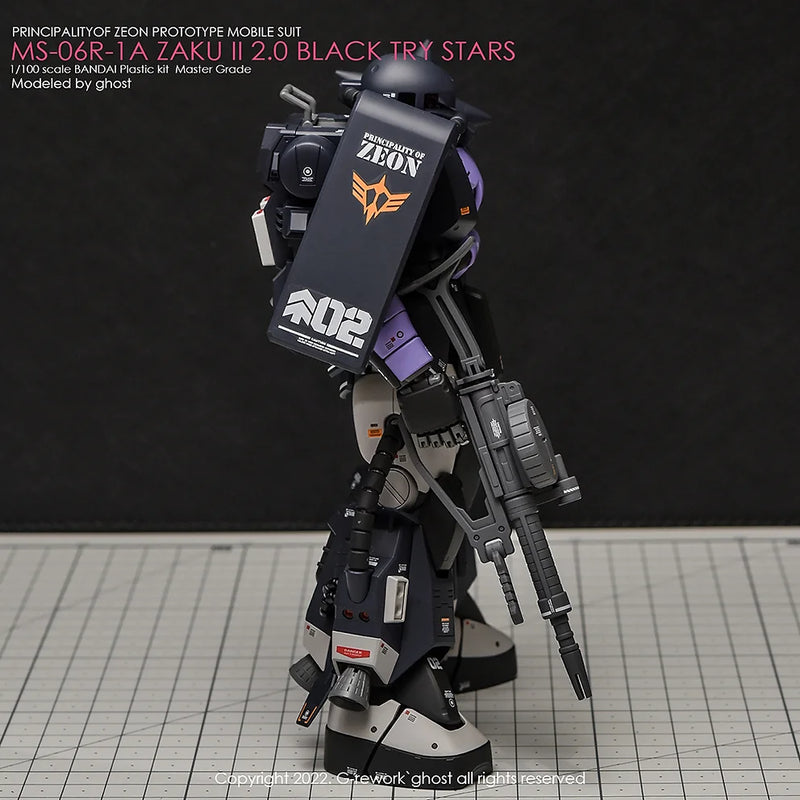 G-Rework Decal - MG MS-06R-1A Zaku II Black Tri-Stars Ver.2.0 Use