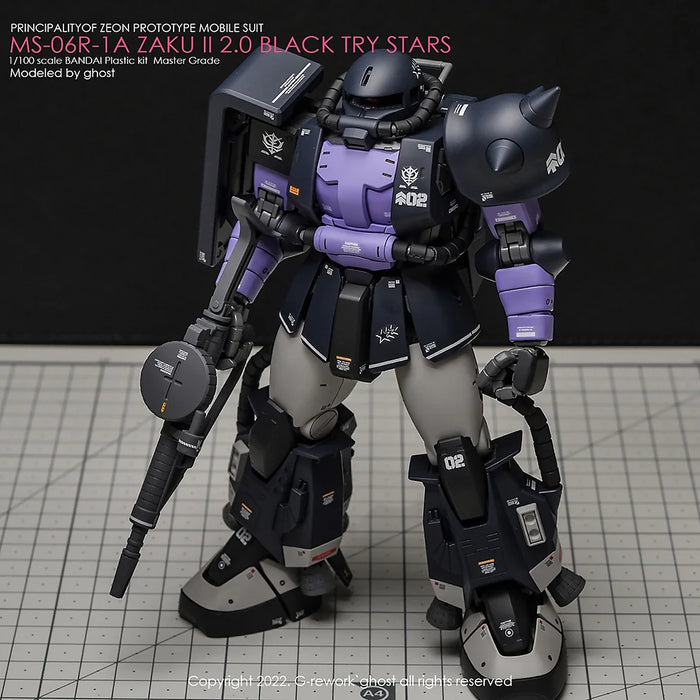 G-Rework Decal - MG MS-06R-1A Zaku II Black Tri-Stars Ver.2.0 Use