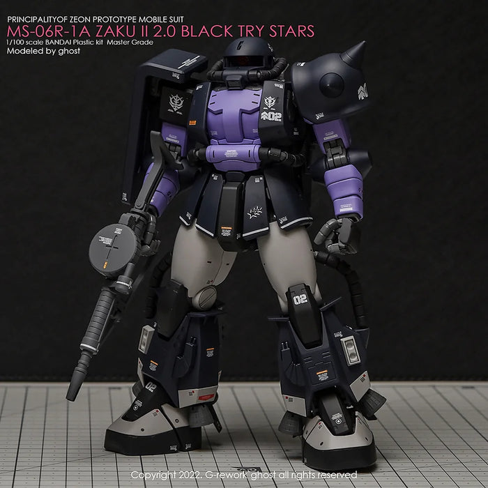 G-Rework Decal - MG MS-06R-1A Zaku II Black Tri-Stars Ver.2.0 Use