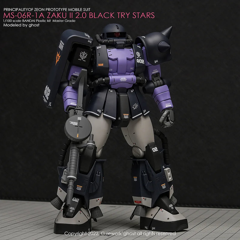 G-Rework Decal - MG MS-06R-1A Zaku II Black Tri-Stars Ver.2.0 Use