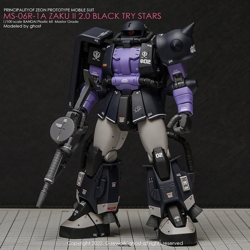 G-Rework Decal - MG MS-06R-1A Zaku II Black Tri-Stars Ver.2.0 Use