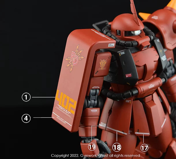 G-Rework Decal - MG MS-06R-2 Zaku II (Johnny Ridden Use)