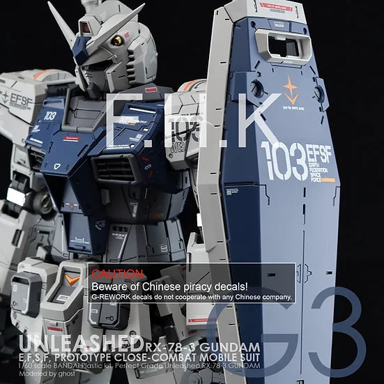 G-Rework Decal - PG Unleashed RX-78-2 Gundam G3 - Argama Hobby - Canada ...