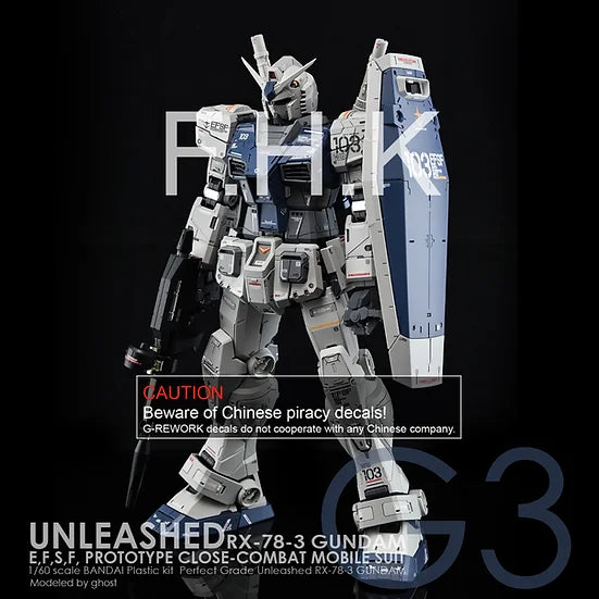 G-Rework Decal - PG Unleashed RX-78-2 Gundam G3