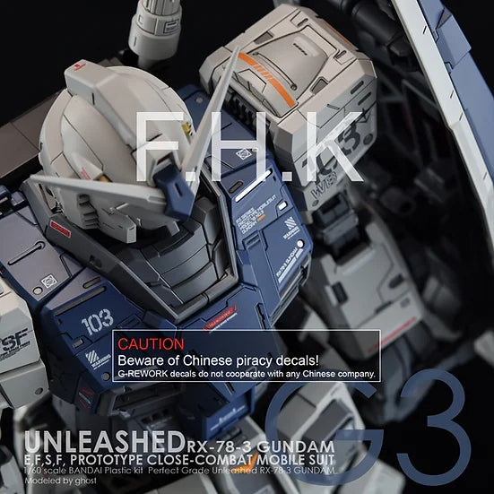 G-Rework Decal - PG Unleashed RX-78-2 Gundam G3