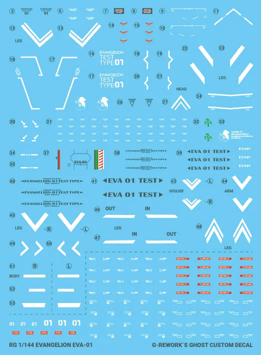 G-Rework Decal - RG Evangelion Test Type Unit-01 (EVA01) Use
