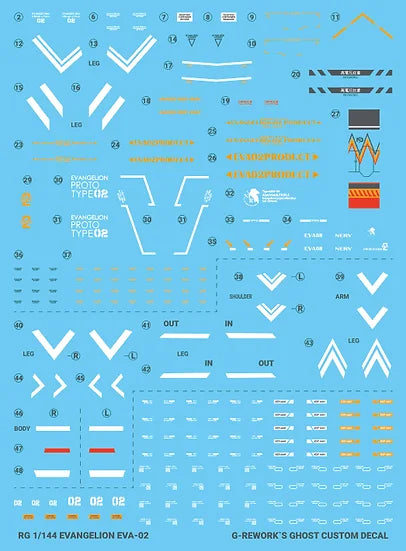 G-Rework Decal - RG Evangelion Test Type Unit-02 (EVA02) Use