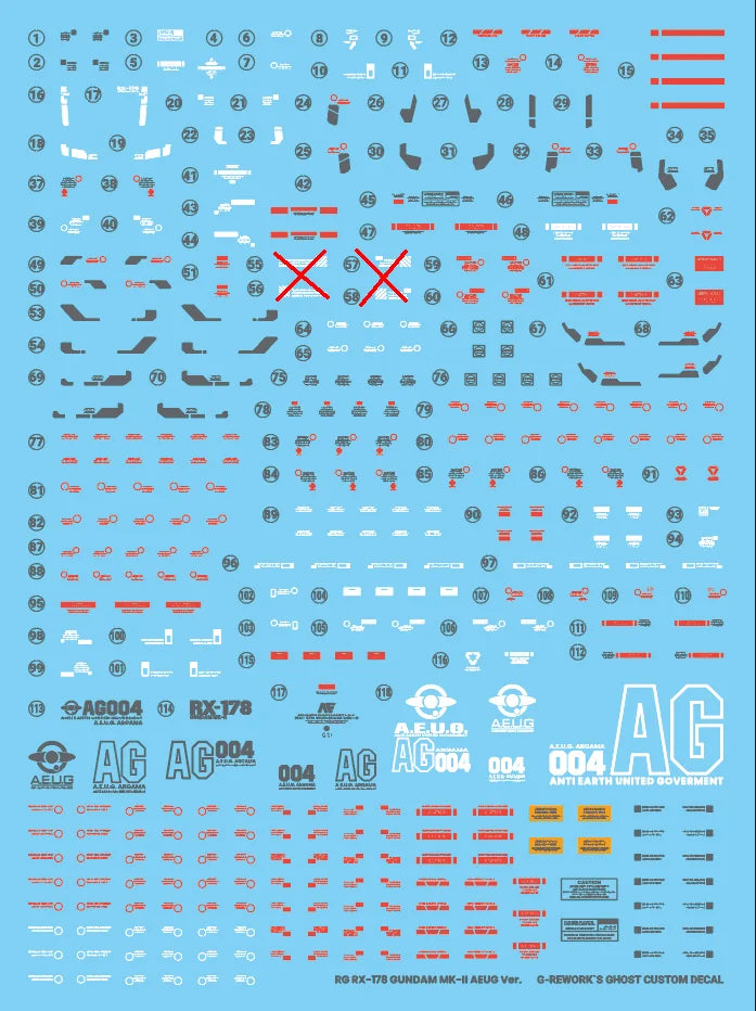 G-Rework Decal - RG RX-178 Gundam Mk-II AEUG Use