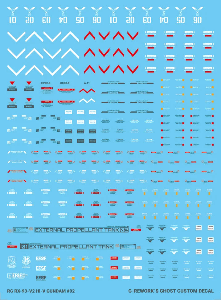 G-Rework Decal - RG RX-93-ν2 Hi-Nu Gundam Use