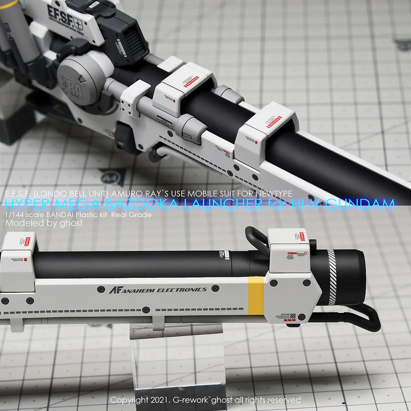G-Rework Decal - RG Hyper Mega Bazooka Launcher for Hi-Nu Gundam Use
