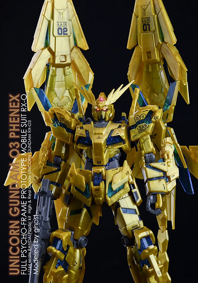 G-Rework Decal - RG RX-0 Unicorn Gundam 03 Phenex Narrative Version Use (Gray Color)