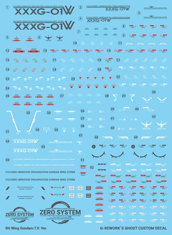 G-Rework Decal - RG XXXG-01W Wing Gundam TV Ver. Use