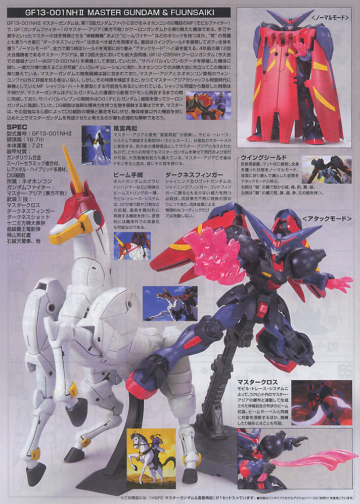 High Grade (HG) HGFC 1/144 GF13-001NHII Master Gundam & Fuunsaiki